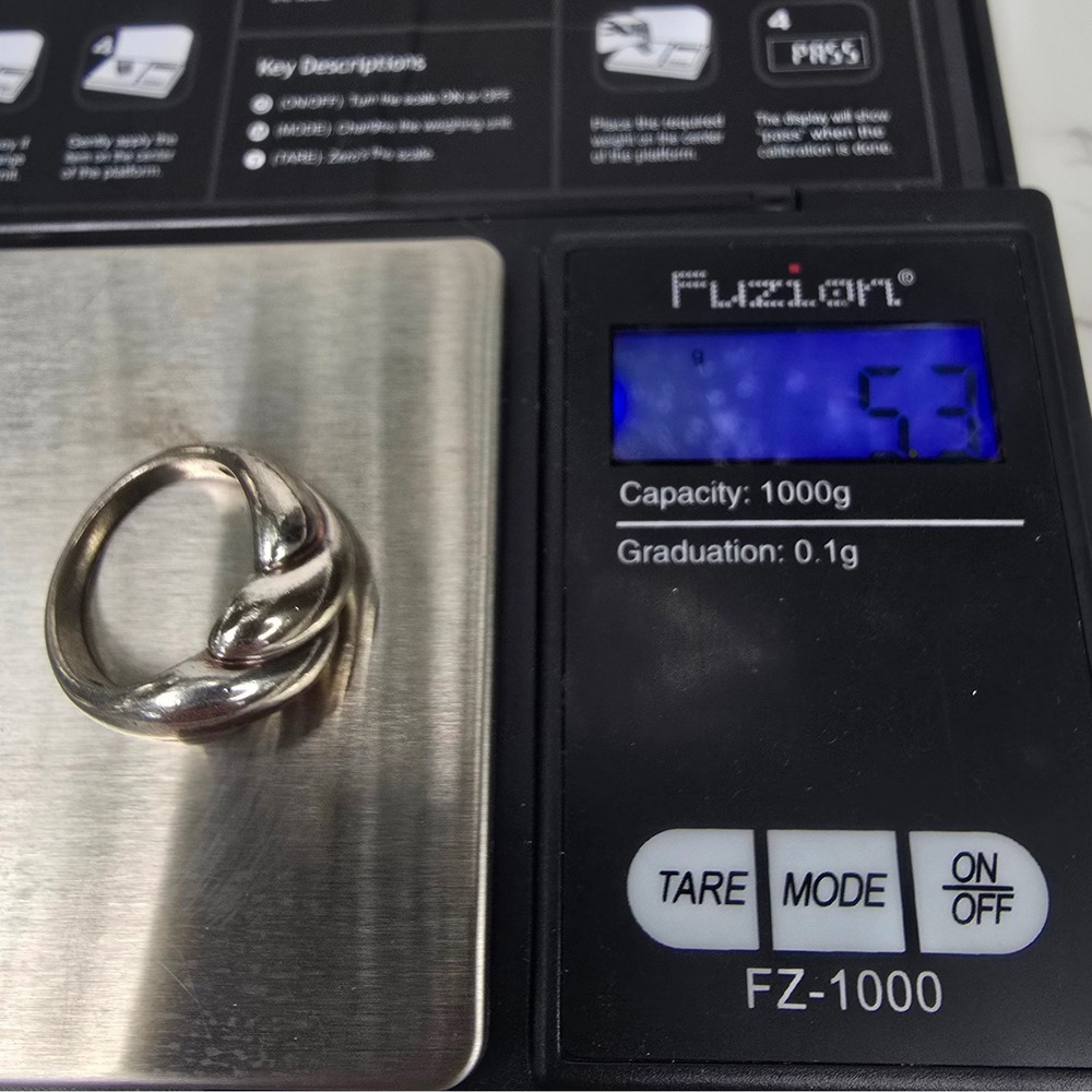 Vintage Sterling Silver 925 Twisted Bypass Ring Size 7 Statement 5.3g - Picture 12 of 12